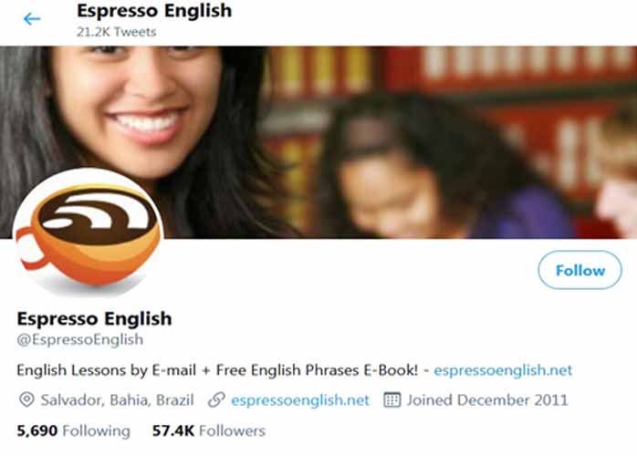 آموزش زبان با توئیتر espersso english